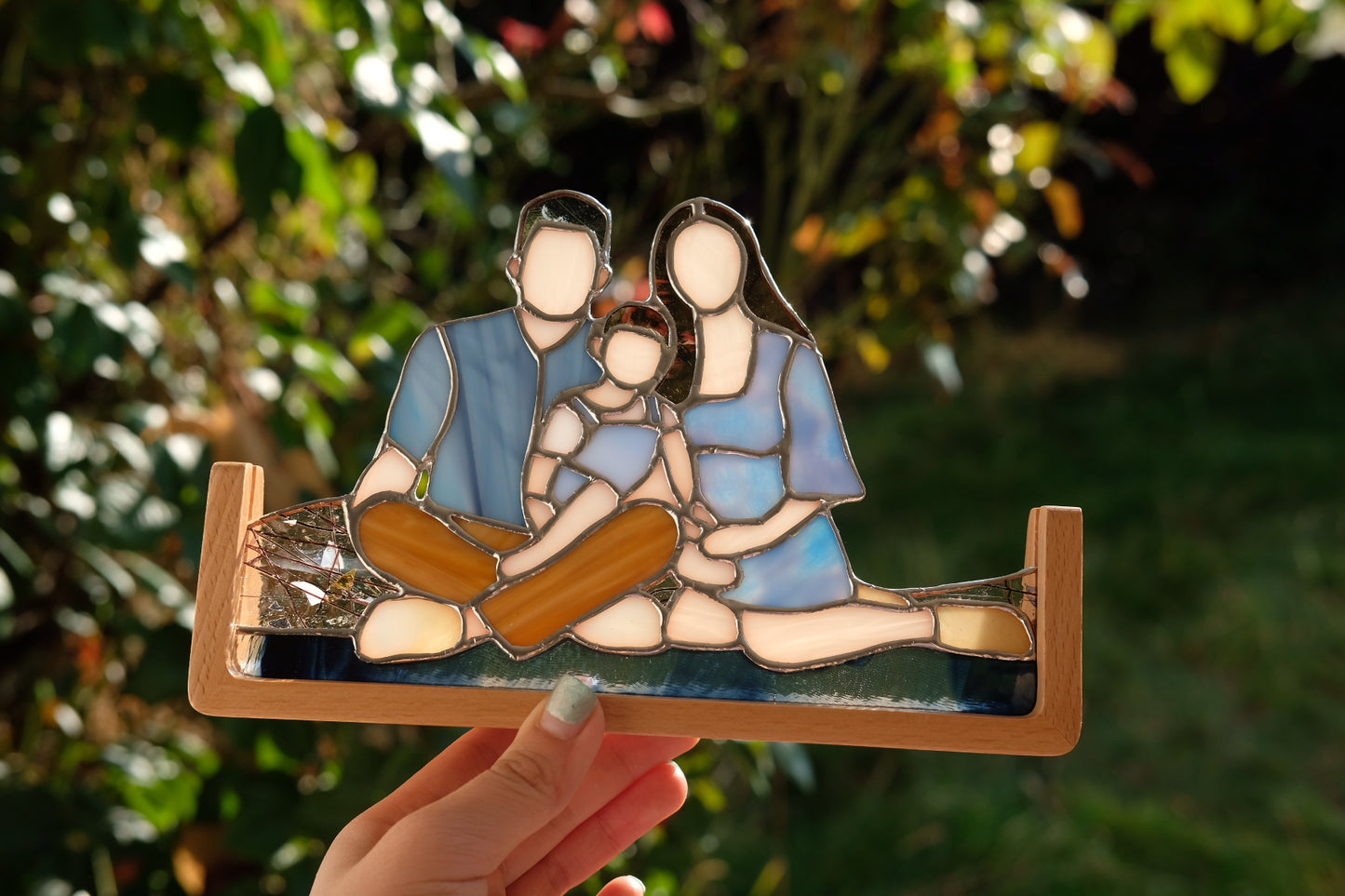 Family of Three in Blue / Reserved