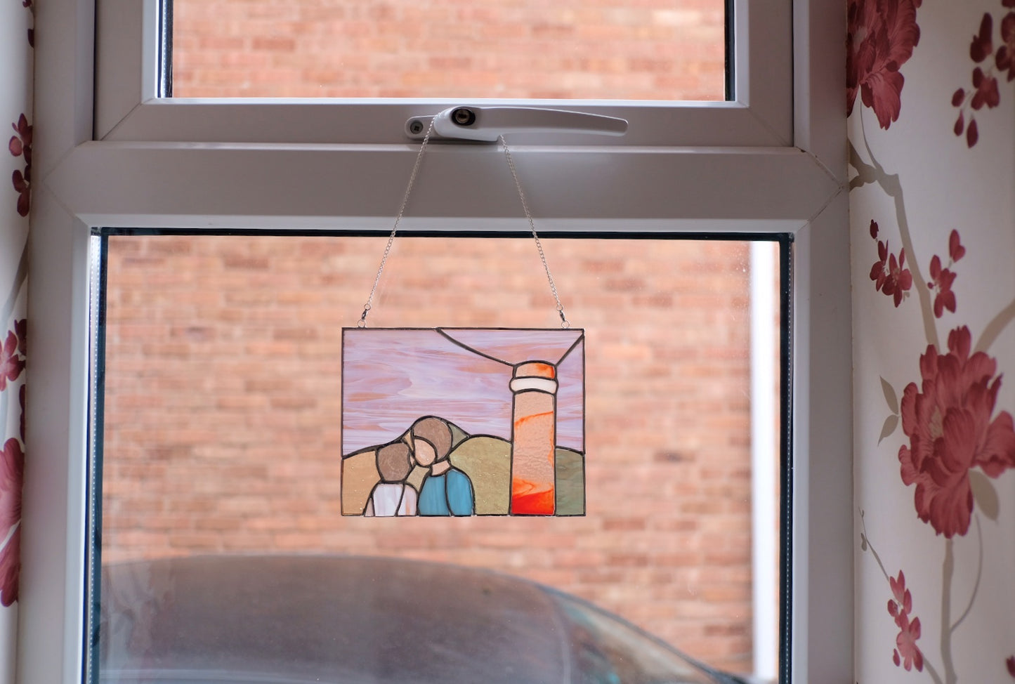 Couple with Pink Wispy Background Panel / Reserved