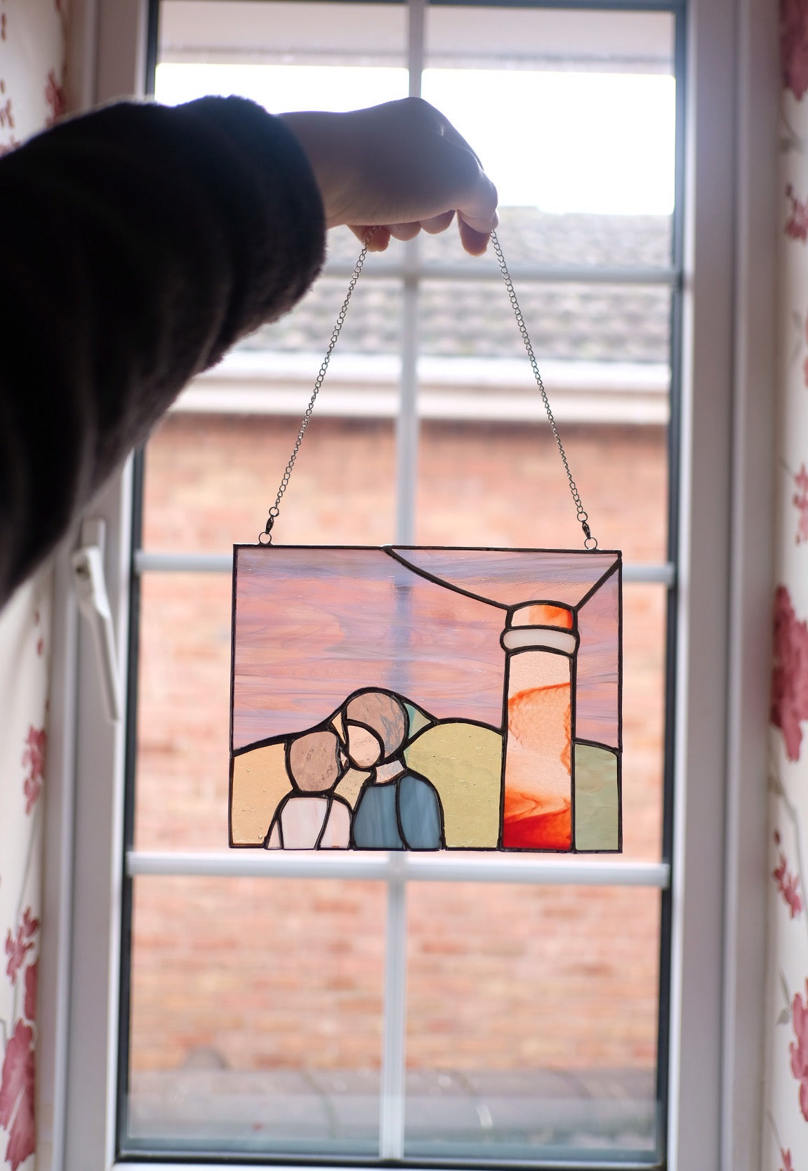 Couple with Pink Wispy Background Panel / Reserved