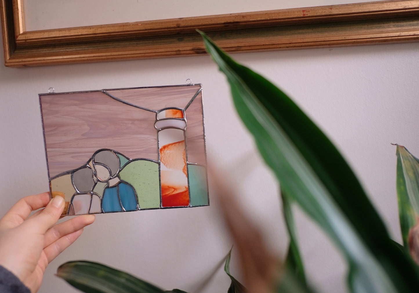 Couple with Pink Wispy Background Panel / Reserved